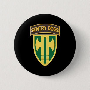 Army - 18th MP Brigade - Sentry Dogs Tab wo Txt 2 Inch Round Button