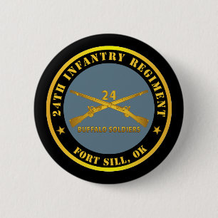 Army - 24th Infantry Regiment - Fort Sill, OK - Bu 2 Inch Round Button