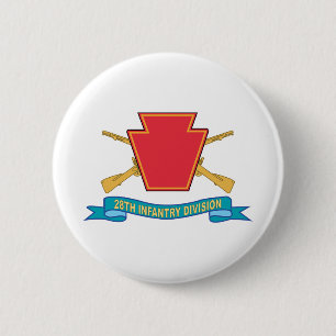 Army - 28th Infantry Division - w Br - SSI - Ribbo 2 Inch Round Button