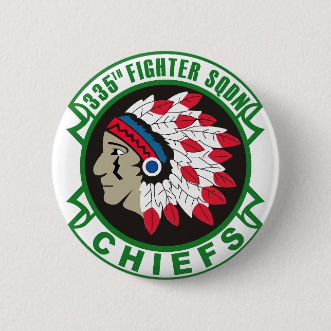 Army 335th Fighter Squadron Insignia 2 Inch Round Button (Front)