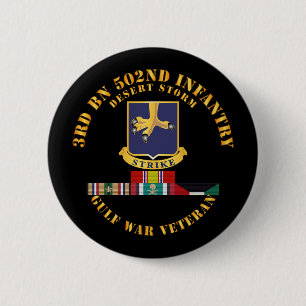 Army - 3rd Bn 502nd Infantry - Desert Storm w Svc 2 Inch Round Button