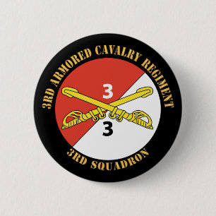 Army - 3rd Squadron - 3rd Armoured Cavalry Regimen 2 Inch Round Button