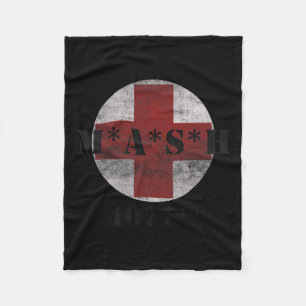 Army 4077th In Red Cross Military Vintage Fleece Blanket