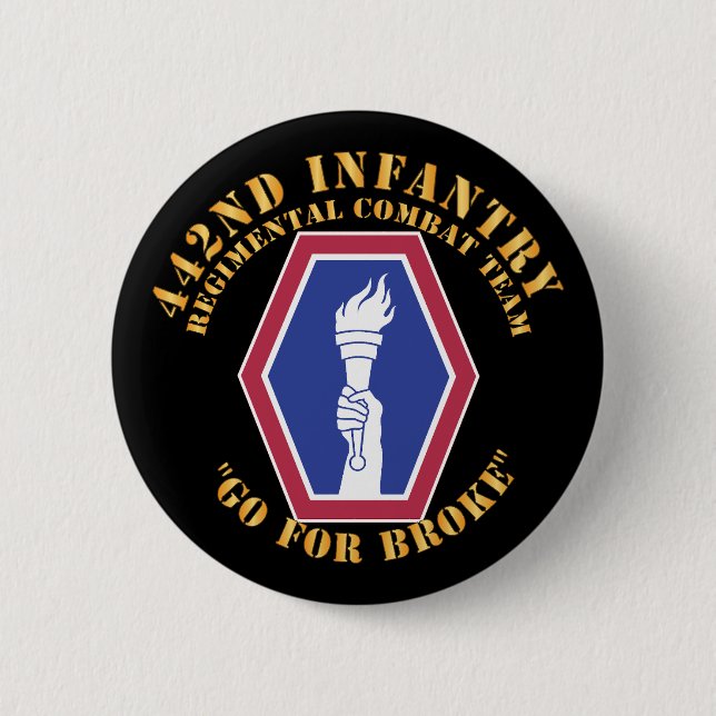 Army - 442nd Infantry Regimental Combat Team 2 Inch Round Button (Front)
