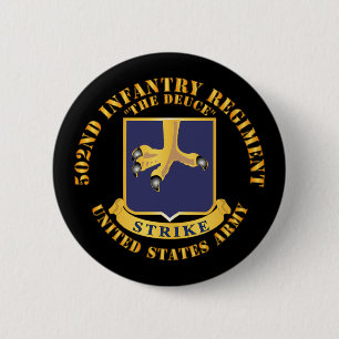 Army - 502nd Infantry Regt - DUI - The Deuce 2 Inch Round Button