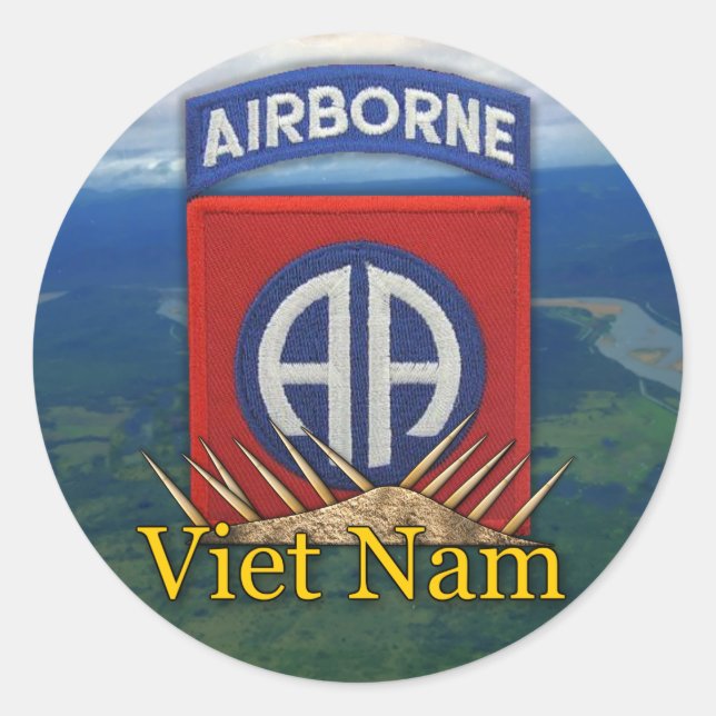 army 82nd airborne division veterans vietnam vets  classic round sticker (Front)