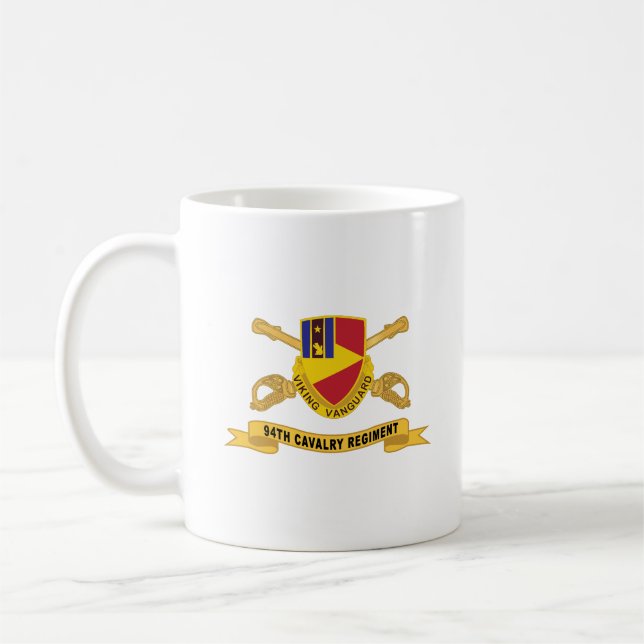 Army  - 94th Cavalry Regiment w Br - Ribbon Coffee Mug (Left)