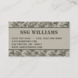 ARMY ACU Camoflauge Digital Camo Business Card