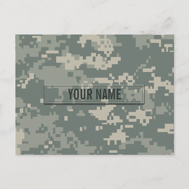 Army ACU Camouflage Customizable Postcard (Front)