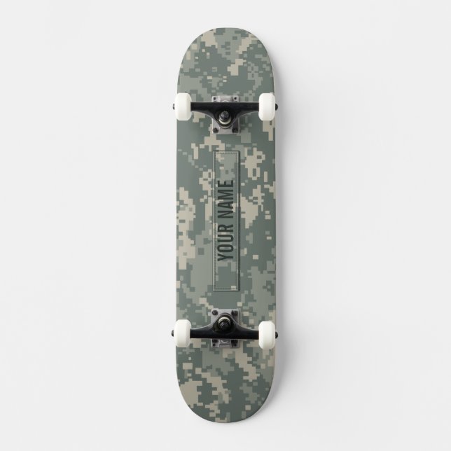 Army ACU Camouflage Customizable Skateboard (Front)