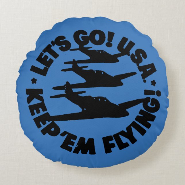 Army Air Corps Poster, 1941 Round Pillow (Front)