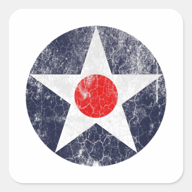 ARMY AIR CORPS ROUNDEL US AIR FORCE INSIGNIA SQUARE STICKER (Front)