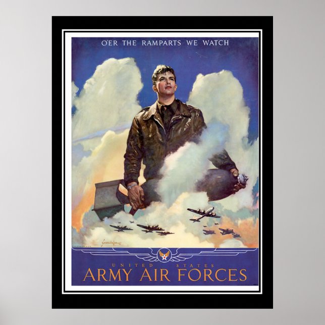 Army Air Force Recruitment Vintage Poster (Front)