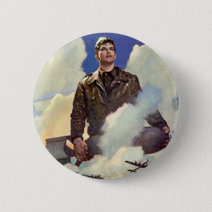 Army Air Forces 2 Inch Round Button