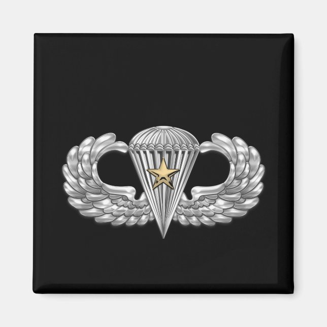 Army Airborne Basic Parachutist with Combat Star Magnet (Front)
