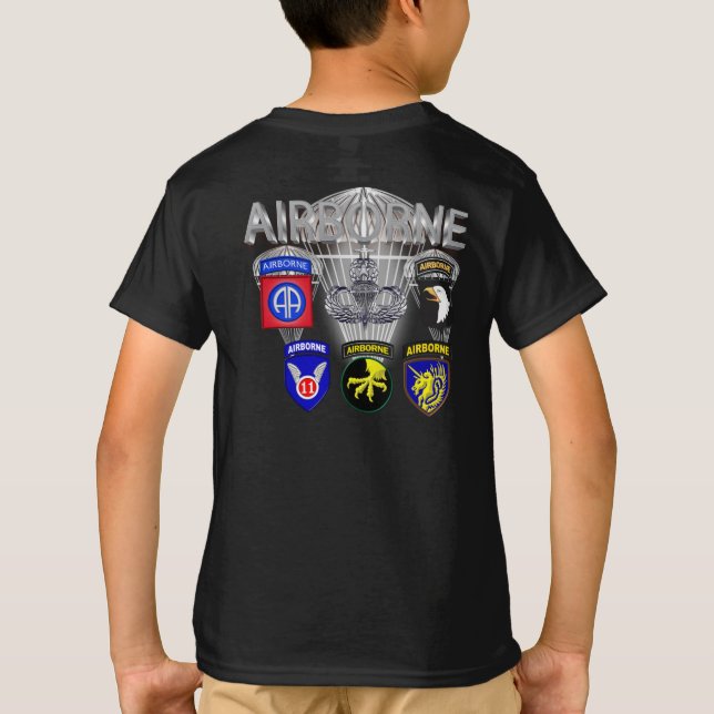 Army Airborne Divisions Past and Present T-Shirt (Back)