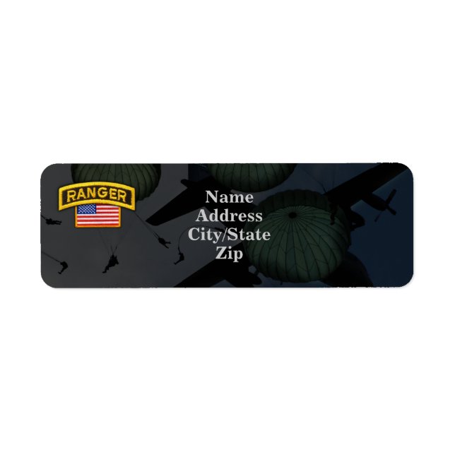 army airborne rangers nam return address Labels (Front)
