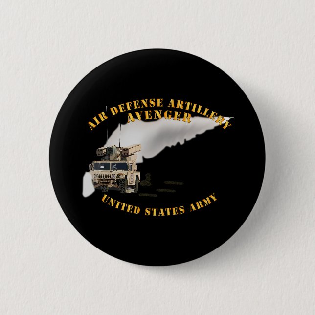 Army - Avenger Air Defence - Firing Missile 2 Inch Round Button (Front)