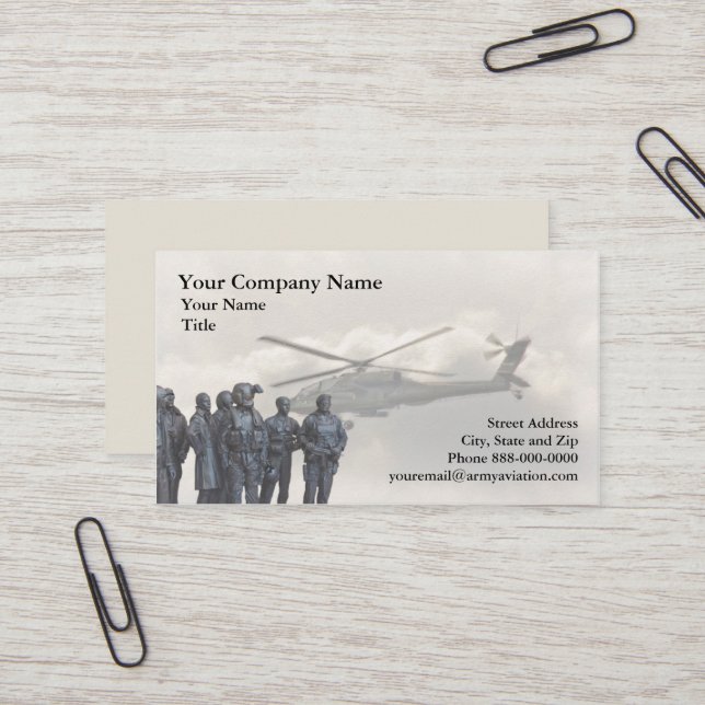 Army Aviation Business Card (Front/Back In Situ)