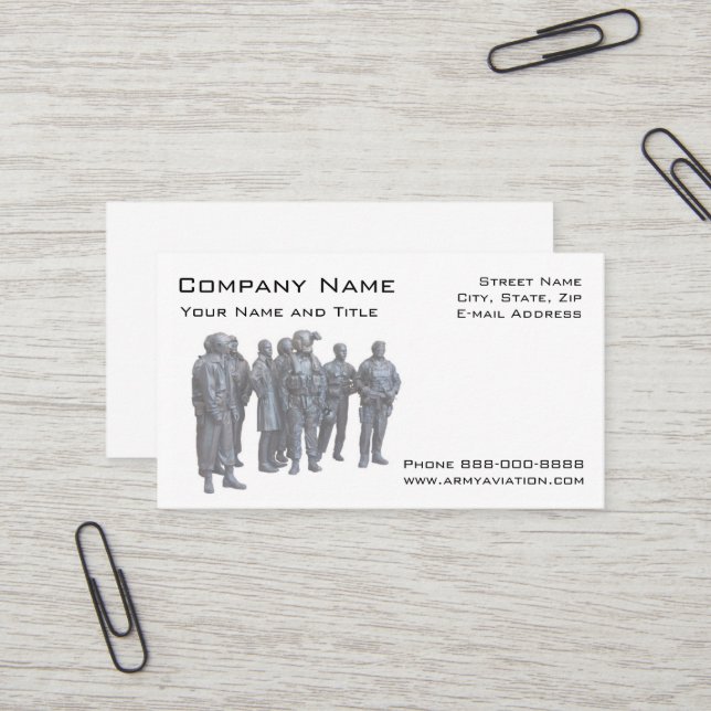 Army Aviators Military Business Card (Front/Back In Situ)