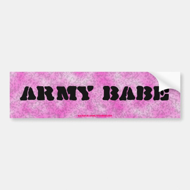 Army Babe-Pink Camouflage Bumper Sticker (Front)
