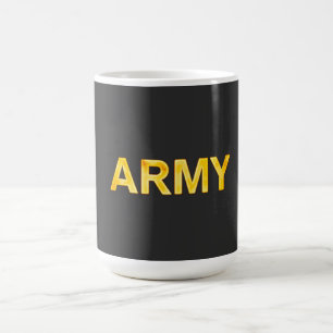 Army back and front,yellow and white coffee mug