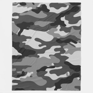Army black and grey camouflage, grapic design 019. fleece blanket
