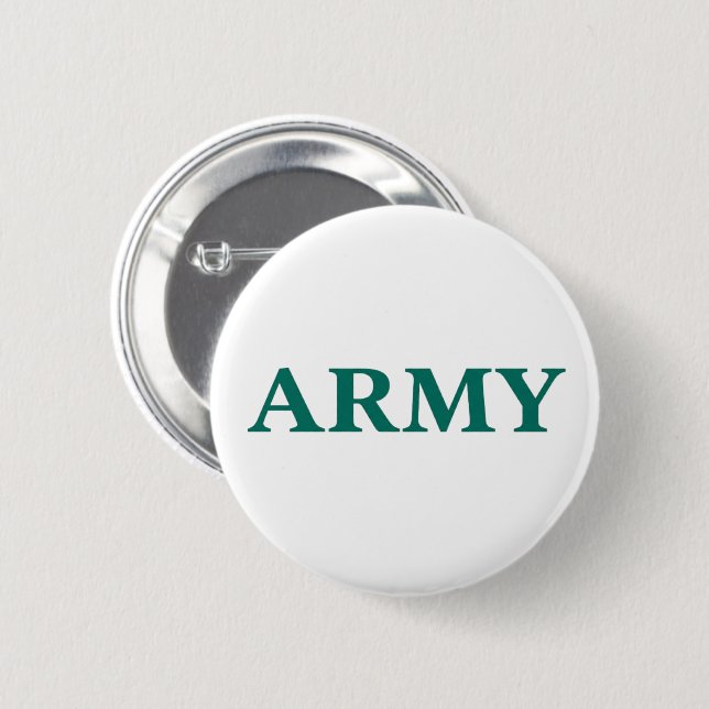 Army Bold Typography Military Style Minimal Text  2 Inch Round Button (Front & Back)