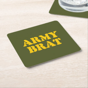 ARMY BRAT SQUARE PAPER COASTER
