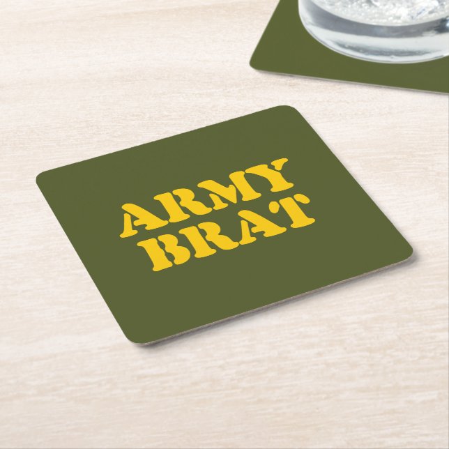 ARMY BRAT SQUARE PAPER COASTER (Angled)