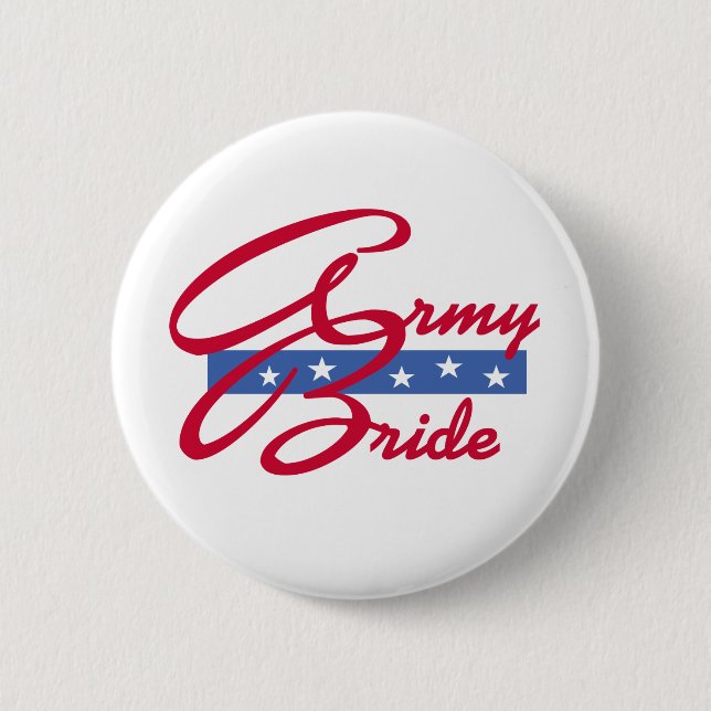 Army Bride 2 Inch Round Button (Front)