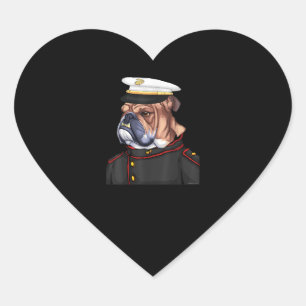 Army Bulldog Military Armed Dog Dad Mom Gift Heart Sticker