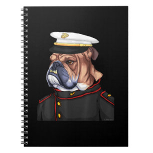 Army Bulldog Military Armed Dog Dad Mom Gift Notebook