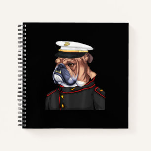 Army Bulldog Military Armed Dog Dad Mom Gift Notebook