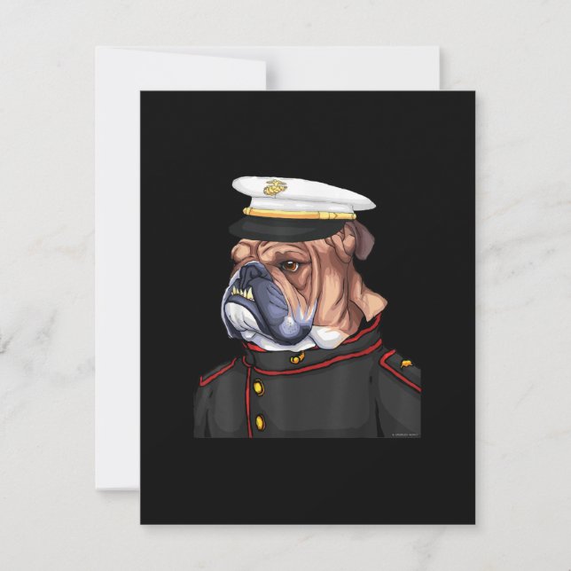 Army Bulldog Military Armed Forces Devil Dog Thank You Card (Front)
