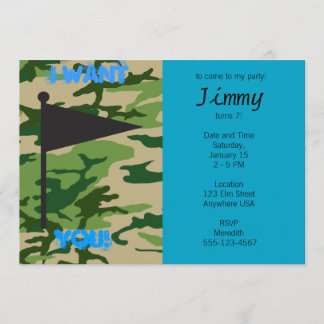 Army Camo Birthday Invitation