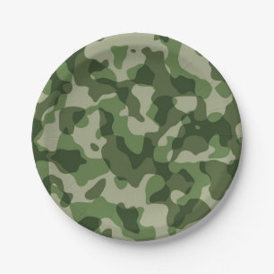 Army Camo Birthday Party Paper Plate