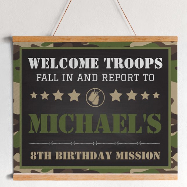 Army Camo Birthday Party Welcome Sign (Creator Uploaded)
