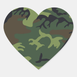 Army Camo Heart Sticker