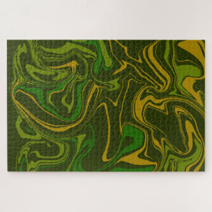 Army Camo Marble Melt Psychedelic Jigsaw Puzzle