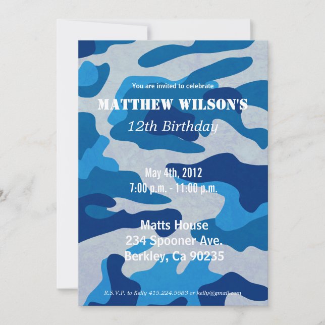 Army Camoflauge Invitation (Front)