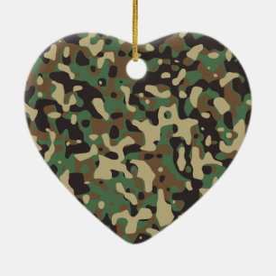 Army camouflage ceramic ornament