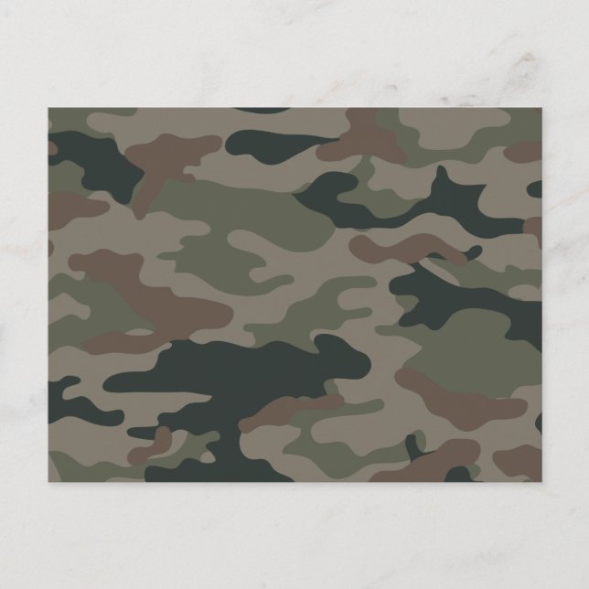 Army Camouflage in Green and Brown Military Postcard (Front)