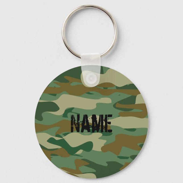 Army camouflage keychain | Hunter green pattern (Front)