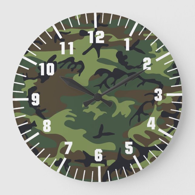army camouflage pattern large clock (Front)