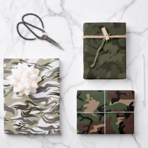 Army Camouflage Pattern Wrapping Paper Sheet