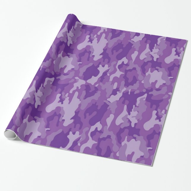 Army Camouflage (Purple Colour) Wrapping Paper (Unrolled)