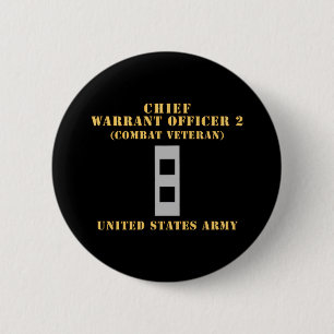 Army - Chief Warrant Officer 2 - CW02 - Flat - Com 2 Inch Round Button