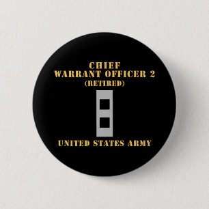Army - Chief Warrant Officer 2 - CW02 - Flat - Ret 2 Inch Round Button