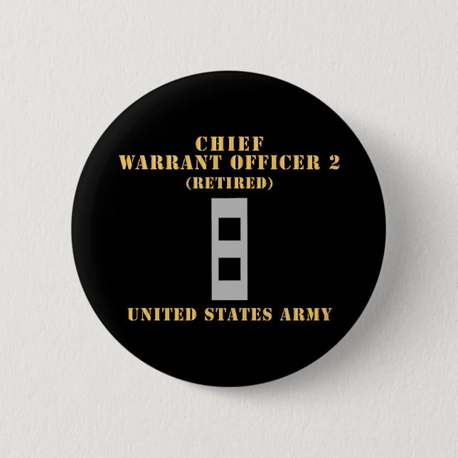 Army - Chief Warrant Officer 2 - CW02 - Flat - Ret 2 Inch Round Button (Front)